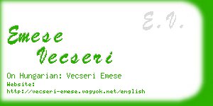 emese vecseri business card